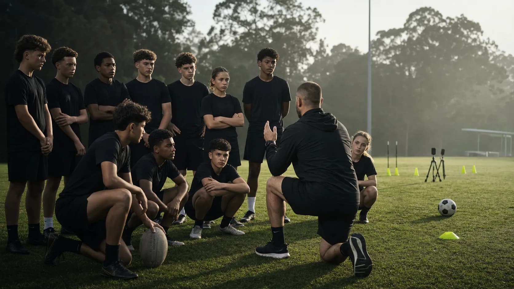 Forge Academy athletes listening to their performance coach