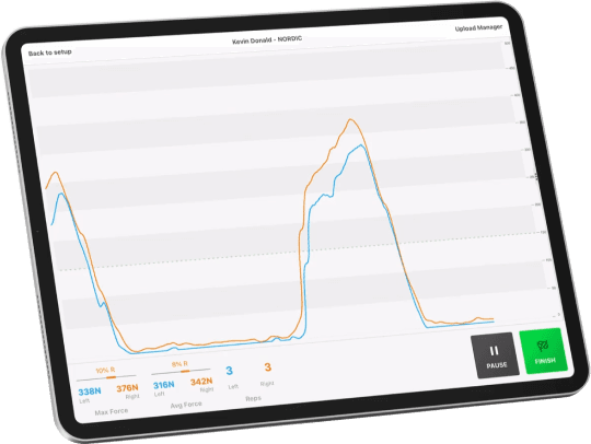 Forge athlete performance report on a laptop